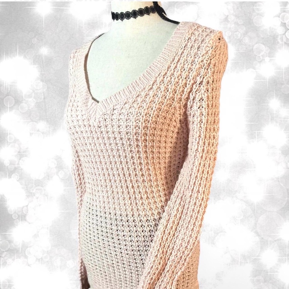 Rue 21 Y2K Babydoll Soft Pink V-neck Knit sweater - Picture 2 of 7